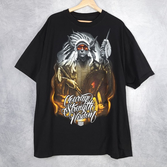 Dyse One T Shirt Mens XXL Black Native American Indian Courage Strength Wisdom - Picture 1 of 16